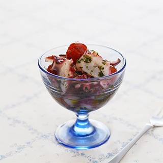 タコとミニトマトの大葉ソースマリネ